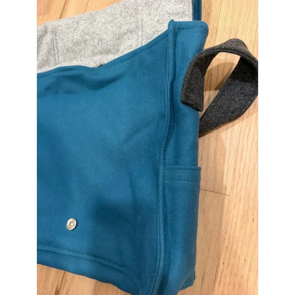 All wool messenger bag made by Pallas textiles